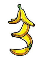 a bunch of bananas arranged in the shape of the number 3