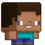 a pixel art of a minecraft character with a blue shirt on