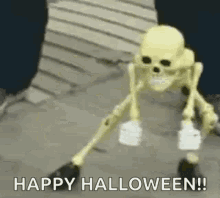 Happy Halloween Skeleton Dancing GIF - Happy Halloween Skeleton Dancing Cute GIFs