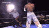 a man in a wrestling ring with the words fight for liam on the bottom right