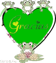 gracias thank you frogs sparkling heart