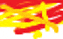 a red and yellow background with a blurred image of a fireball .