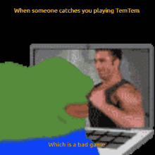 Tem Tem When Someone Catches You Playing Temtem GIF - Tem Tem When Someone Catches You Playing Temtem Billy Herrington GIFs