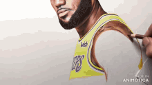 a drawing of a man with a beard wearing a jersey that says wish on it