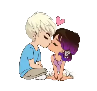 Kissing Couple Sticker - Kissing Couple Cute Stickers