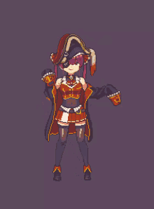 anime dance pirate pixel art