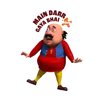 a cartoon character with the words main darr gaya bhai