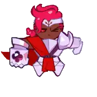 a cartoon character is doing a handstand while wearing a cape and gloves .