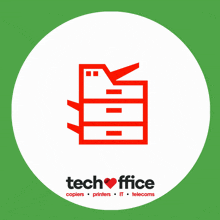 a sticker that says book online with a red printer on it