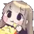 a pixel art drawing of a girl eating a starfish .