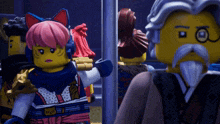 a group of lego characters including a girl with cat ears