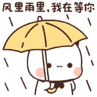 a cartoon cat is holding an umbrella in the rain