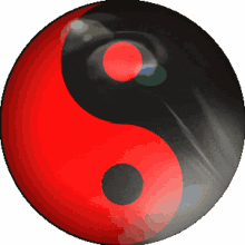 ying yang red black