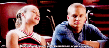 Glee Kitty Wilde GIF - Glee Kitty Wilde This Is A Good Time To Go To The Bathroom GIFs