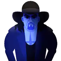 a cartoon of a man with a beard wearing a black hat