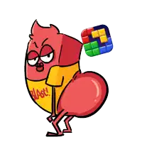 a cartoon character with the word blast on it 's shirt