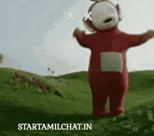 a picture of a teletubbies character with the words starttamilchat.in underneath it