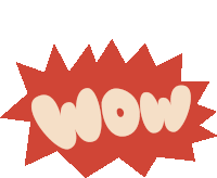 Wow Wow In Tan Bubble Letters With Red Background Sticker - Wow Wow In Tan Bubble Letters With Red Background Omg Stickers