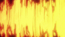 a red and yellow background with a wave of fire coming out of it