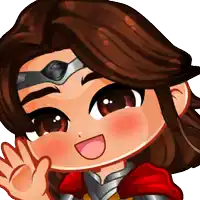 a cartoon drawing of a girl with brown hair waving