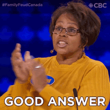 Good Answer Darlene GIF - Good Answer Darlene Family Feud Canada GIFs