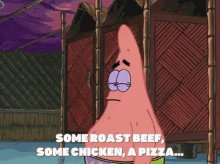 patrick roast beef chicken pizza spongebob