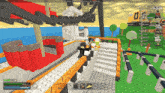 a screenshot of a video game shows a person standing on a staircase in front of a red boat