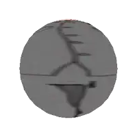 a gray ball with a hole in the middle of it