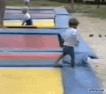 kid fall bouncy castle trip pit