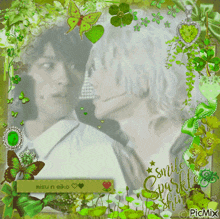 a picture of a man and woman with the words smile sparkle shine