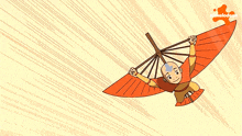 a cartoon of a boy flying through the air with a nickelodeon logo in the background