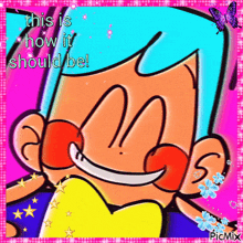 a picture of a cartoon character with the words " this is how it should be " on it