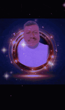 a man with a mustache is in a gold circle with the word lega on the bottom