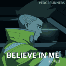 a poster for edgerunners shows a man in a car