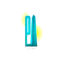 a logo for a company called life with a cactus and a sun