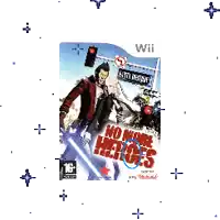 a wii game called no more heroes with a man holding a lightsaber