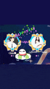 a screenshot of a video game that says happiness on it