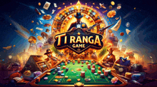 a poster for the ti ranga game shows a man playing roulette