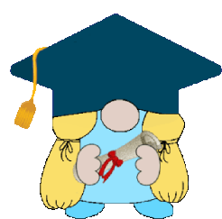Animated School Gnome High School Sticker - Animated School Gnome High School Graduate Stickers