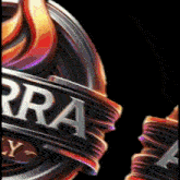 a close up of a logo that says ' rra ' on it