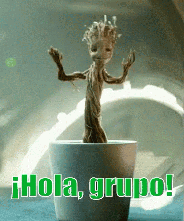 Groot Hola Grupo Baile GIF - Hola Grupo - Discover & Share GIFs