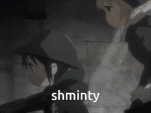 the word shminty that is on a cartoon character