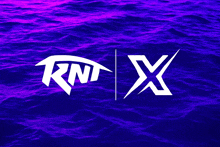 a purple background with the letters knt and x on it