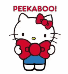 Hello Kitty Hello Kitty Peekaboo Sticker GIF - Hello Kitty Hello Kitty Peekaboo Sticker Hello Kitty Peekaboo GIFs