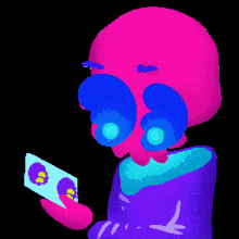 social media scroll skull man pink