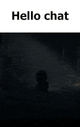 a picture of a woman with her arms outstretched and the words hello chat on the bottom