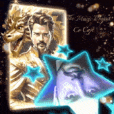 a picture of a man and a dragon with the words the muzic project co-capt on the bottom