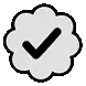 a check mark in a cloud shaped circle .