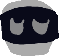 a drawing of a person wearing a mask with two eyes
