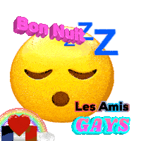 a sleeping smiley face with the words bon nuit z les amis gays